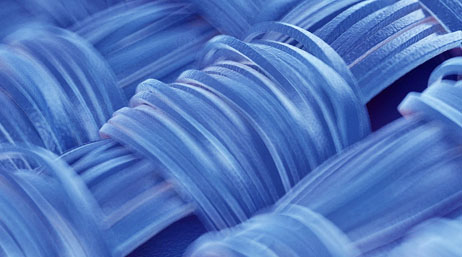 Close up of cloth fibers interwoven