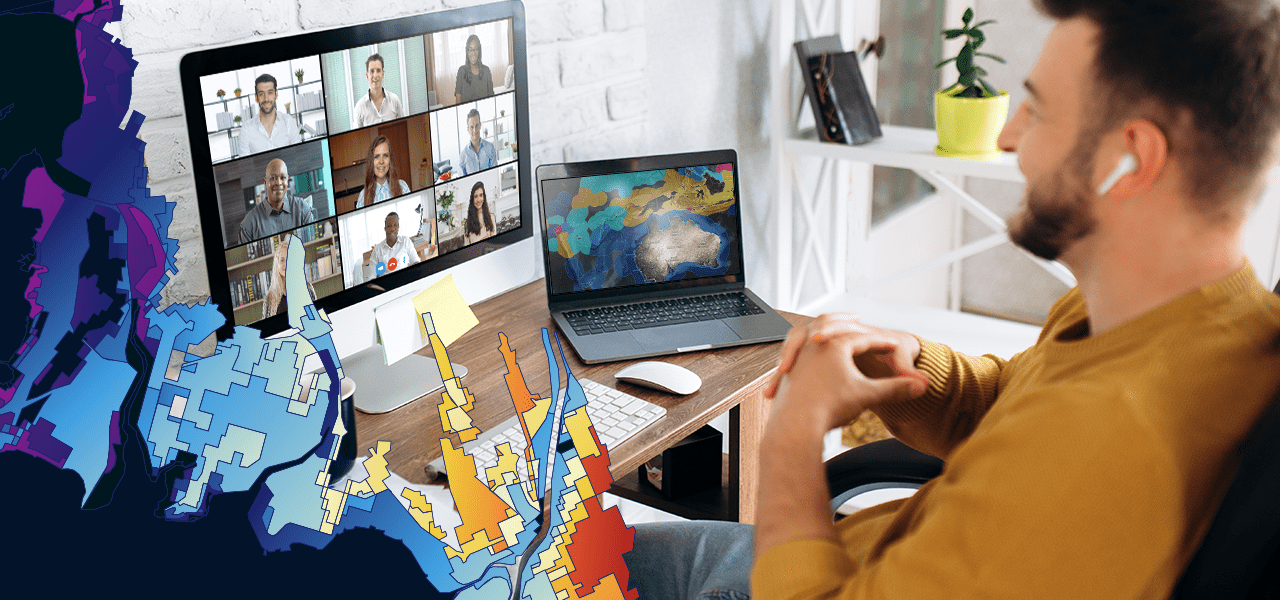 A GIS consultant hosting a virtual meeting