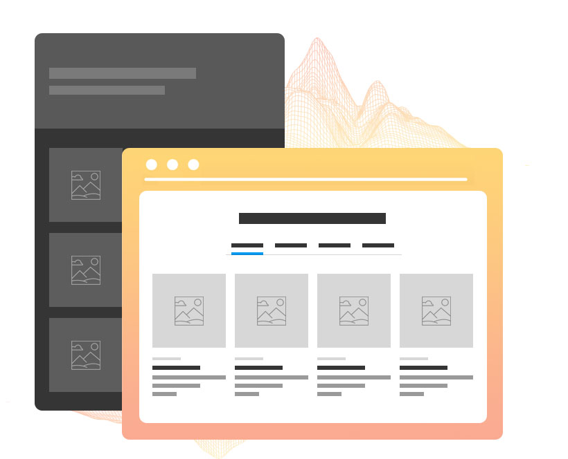 A graphic of design components for Esri’s Calcite Brand Library