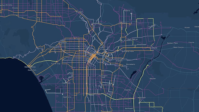 Map of city transportation systems