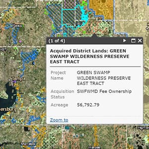 This map displays land acquisitions and proposed acquisitions.