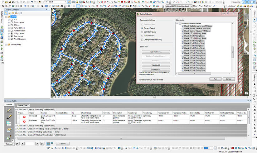 A screenshot showcasing a Geographic Information System (GIS) software interface. 