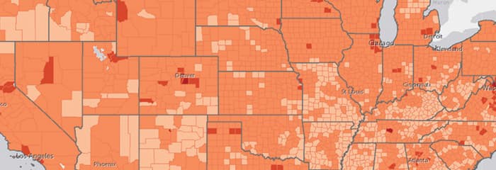 Coverage telecommunications map