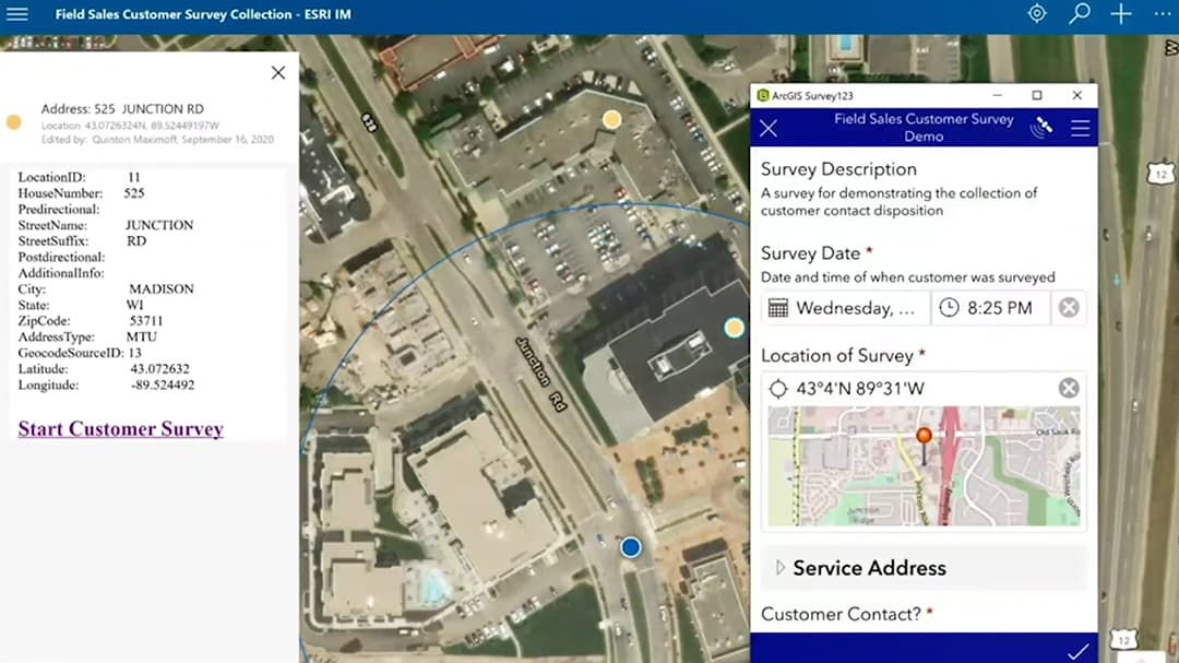 A digital interface showcasing a field sales customer survey tool.