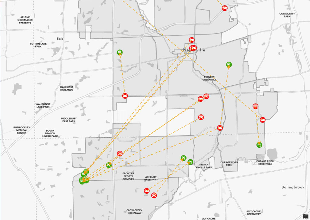 Using Link Analysis and Buffers to Support Criminal Investigations