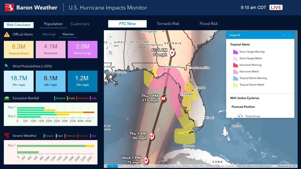 Hurricane Helene Impacts 8 am Baron Weather