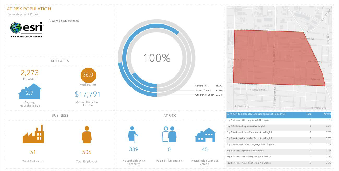 Using demographic data with Community Analyst to understand at risk populations