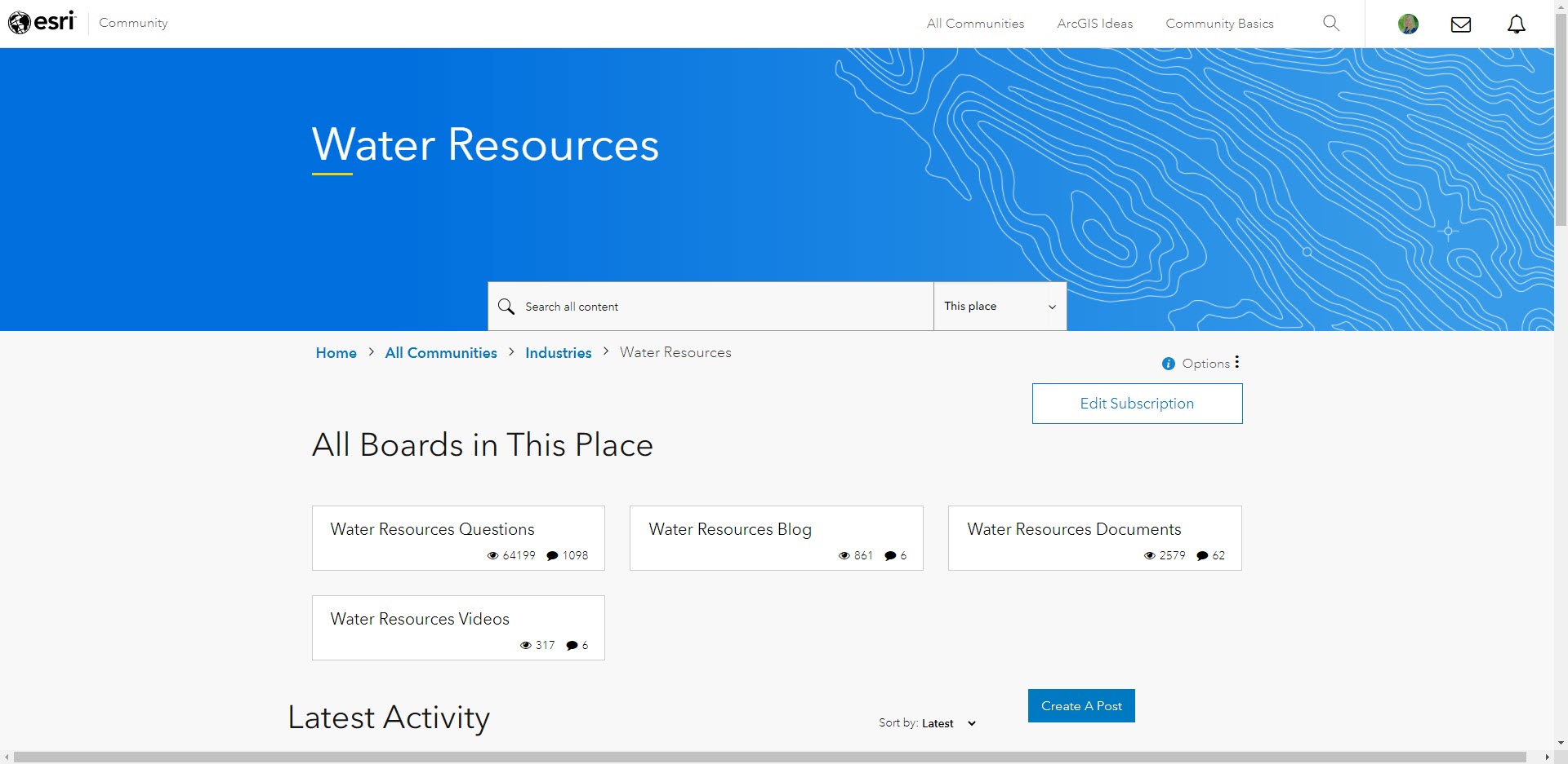 Water Resources Community Water Resources Community