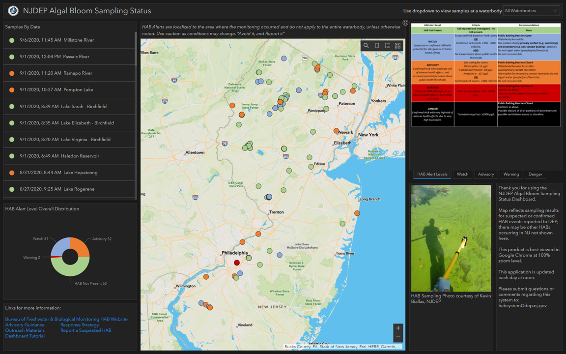 New Jersey Department of Environmental Protection Harmful Algal Bloom Dashboard New Jersey Department of Environmental Protection Harmful Algal Bloom Dashboard