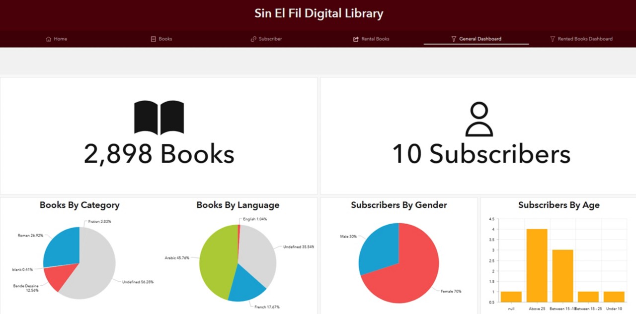 Sin El Fil Public Library Dashboard
