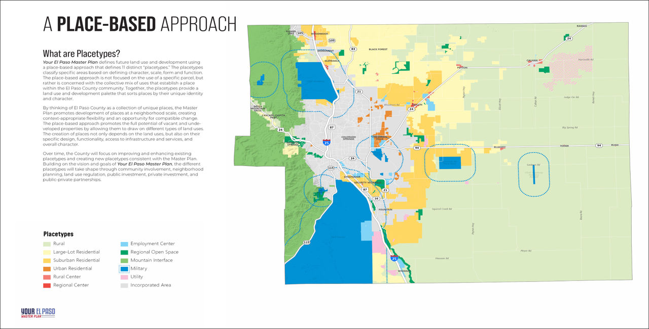 Explaining place types to the public was key in establishing a place-based approach to the county's comprehensive plan.