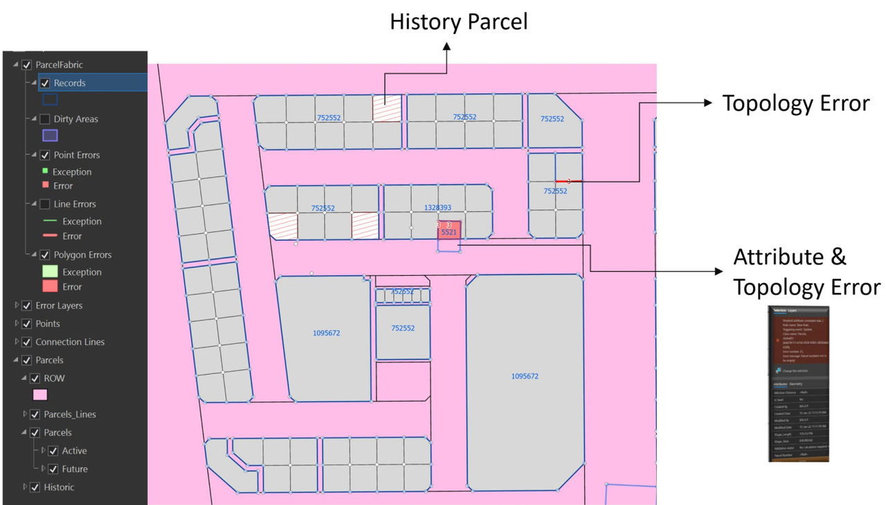 Map showing blocks of properties.