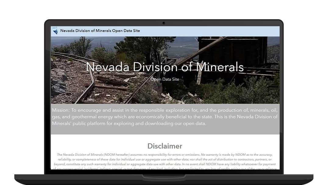 The Nevada Division of Minerals provides a user-friendly open data site where visitors can download Nevada-based data and find educational videos and documentation resources.