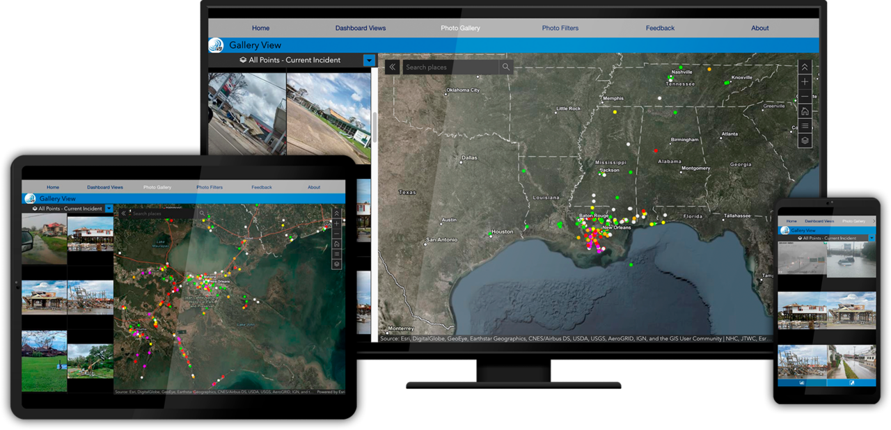 Screenshot of the Photomappers Public Portal,  built using ArcGIS Experience Builder