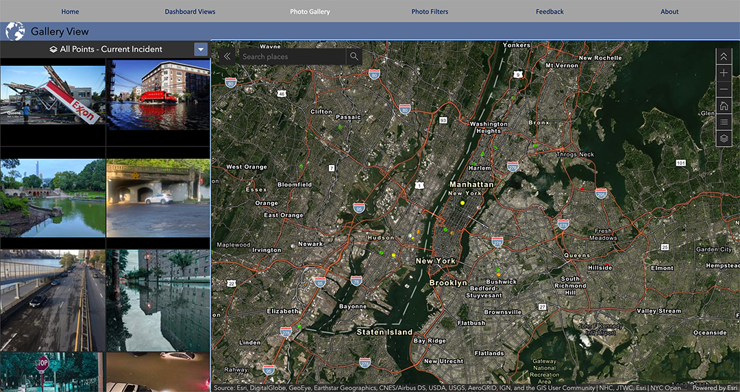 Screenshot of the Photomappers Public Portal, built using ArcGIS Experience Builder