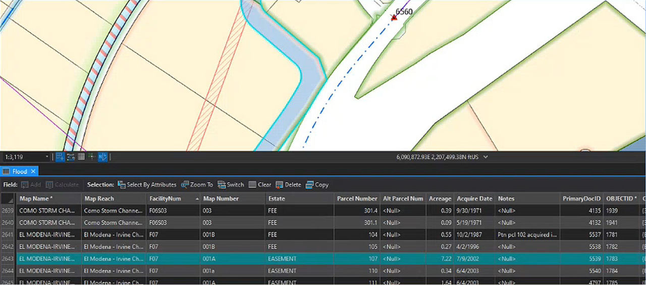 ArcGIS Parcel Fabric map