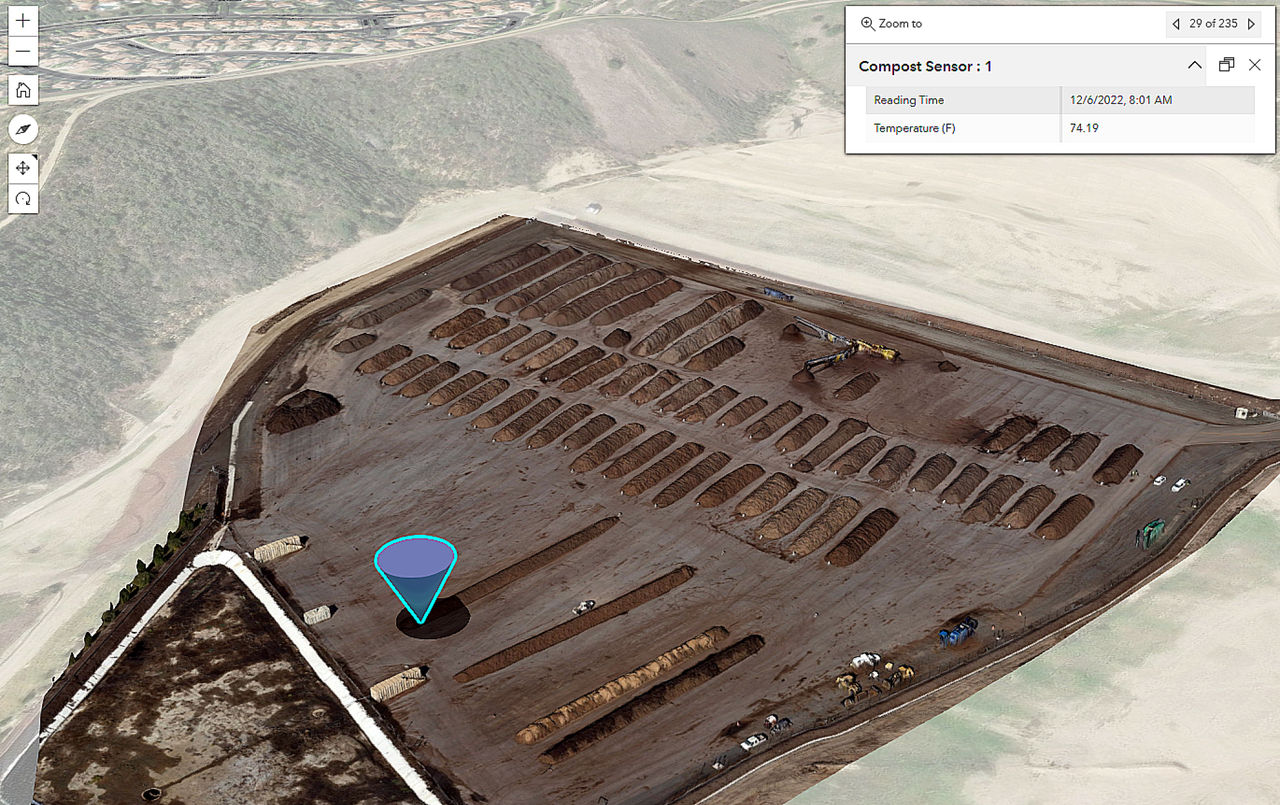 3D web scene of landfill