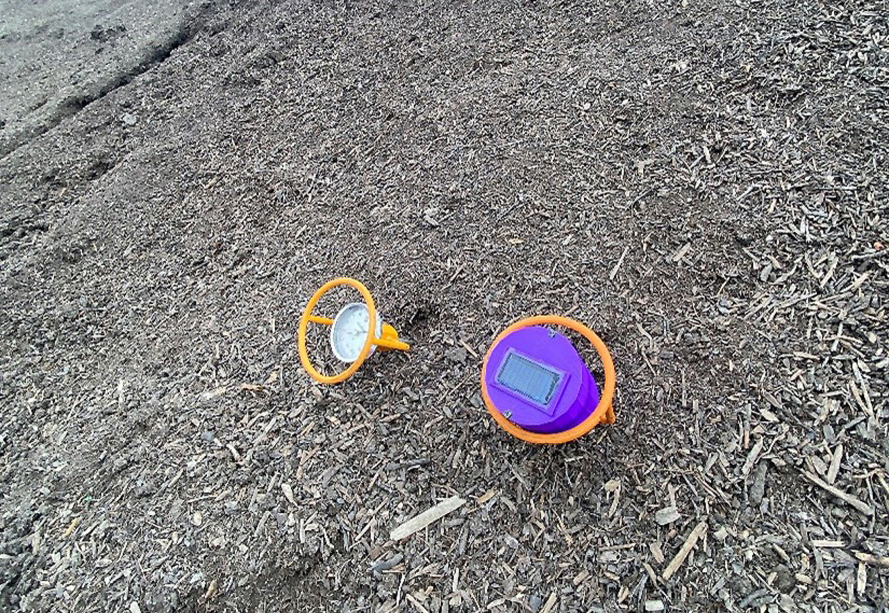 raspberry pi device in a landfill stockpile