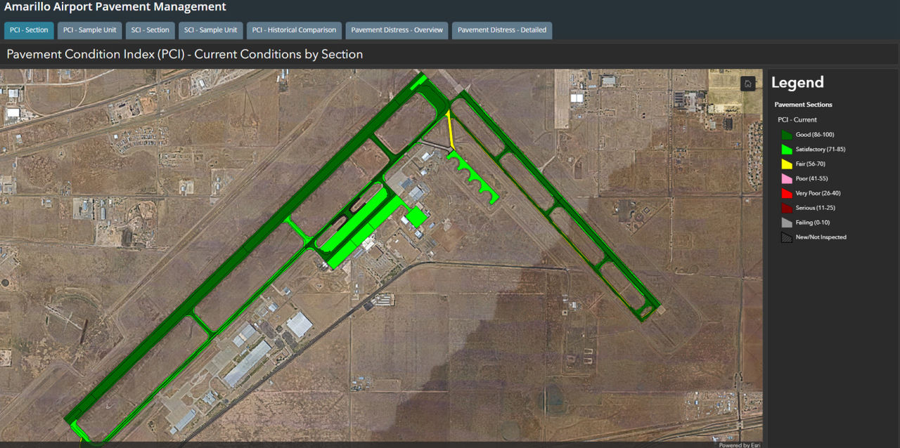 Amarillo Airport Pavement Condition Index