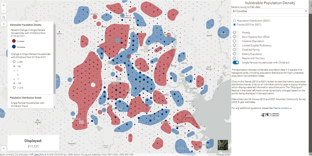map showing vulnerable population density