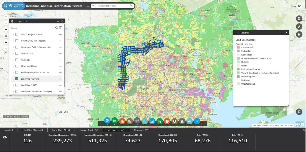 map showing land use development