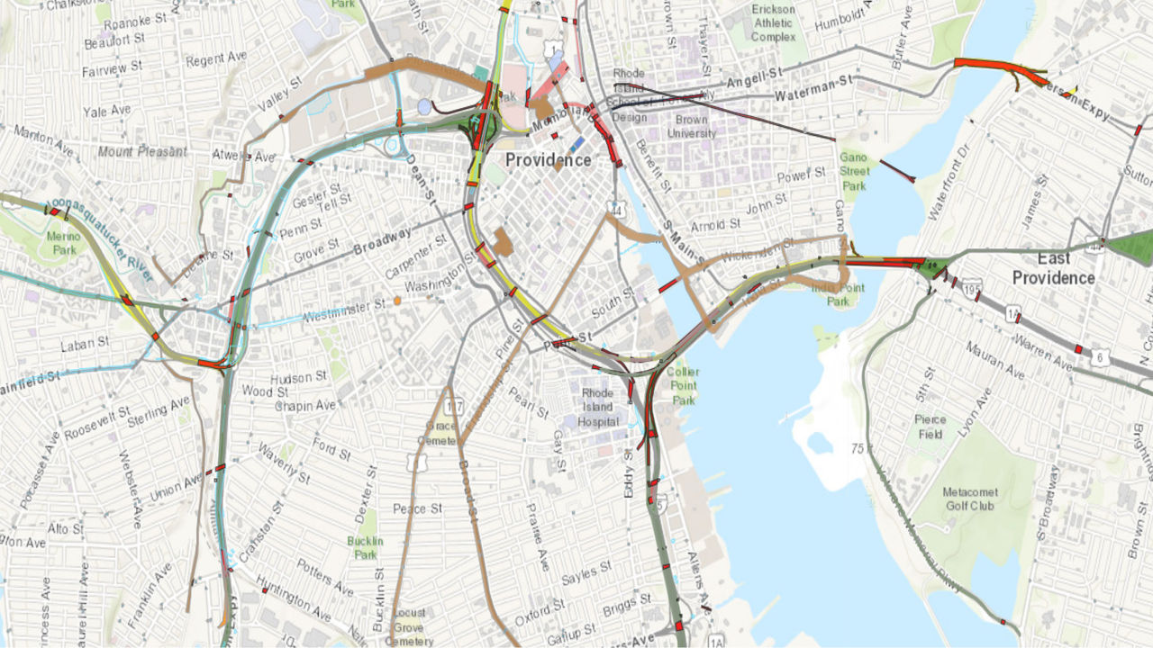 A map showing all the road projects