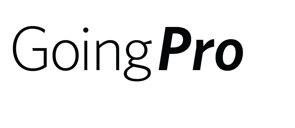 HDR designed a custom black logo on a white background for the Going Pro initiative. 