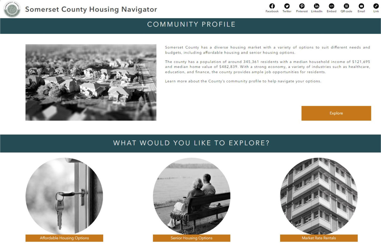 Somerset County’s Housing Navigator home page.