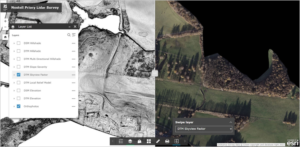 A web app showing how LiDAR and aerial imagery can be shown side by side in a single user interface