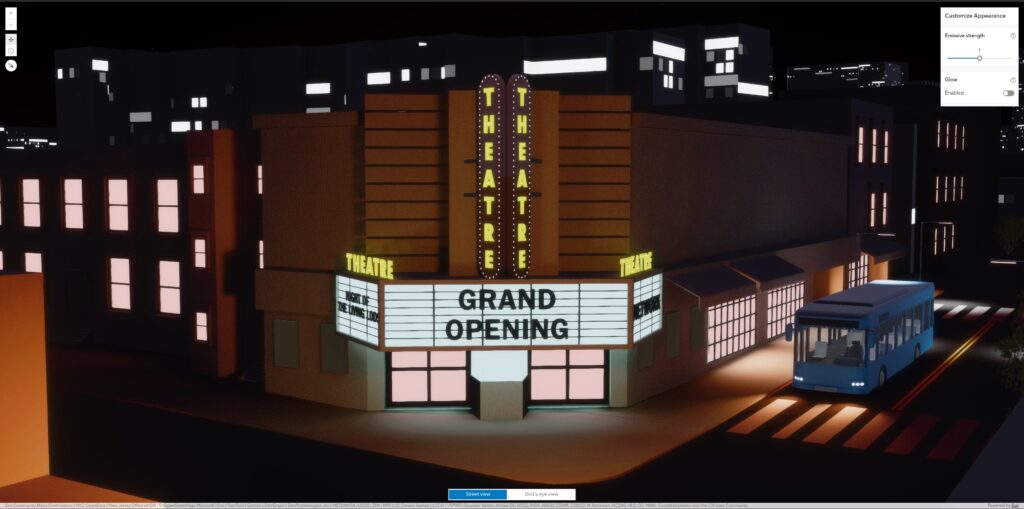 Theater image showing how dithering can be used to hide color banding