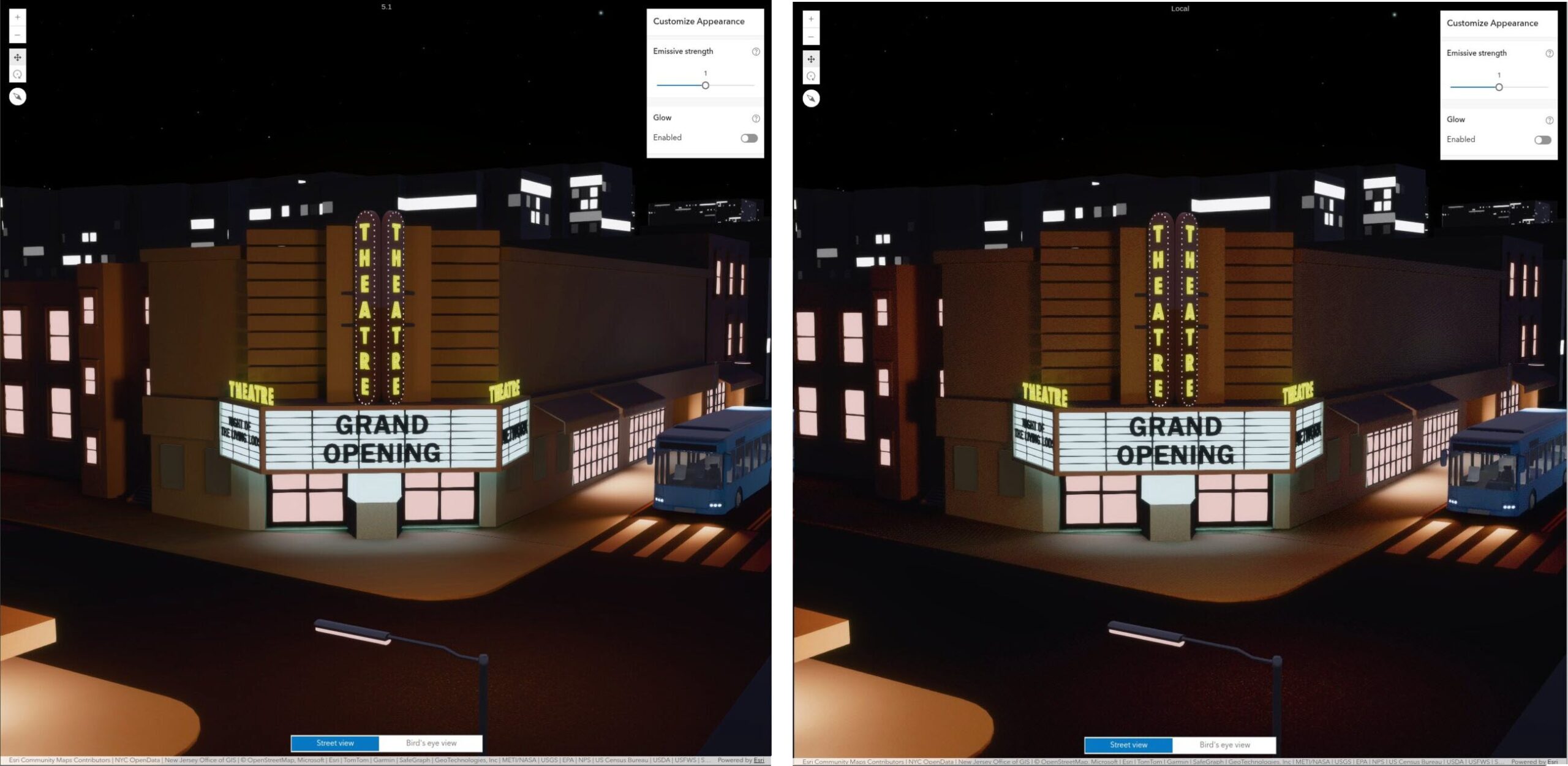 Comparison of a scene in 5.0 and one in 5.1--they look the same but 5.1 takes 40% less memory.