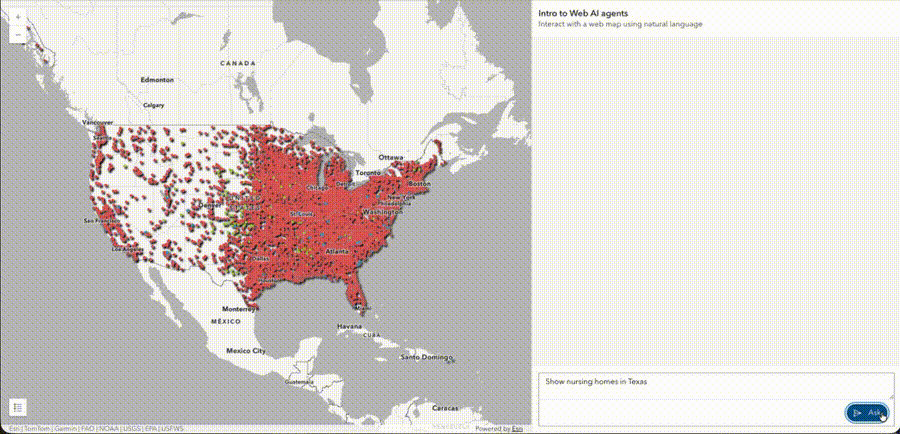 Example AI workflow in a Web GIS application