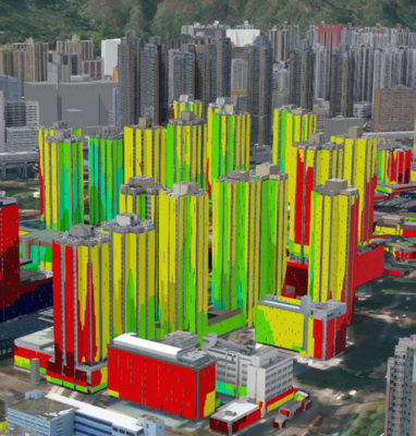 A lidar-derived point cloud layer showing a building in 3D in ArcGIS Pro