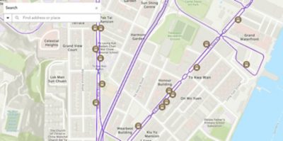 Map of Naperville Electric V5 displaying electric vehicle charging stations showing land, water, and connected black lines