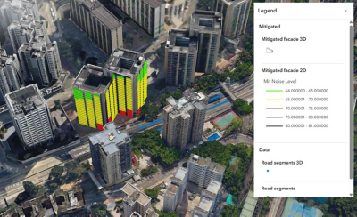 The left image shows HDR's client-facing web application viewer for the pipeline project, while the right shows a city skyline in North Carolina