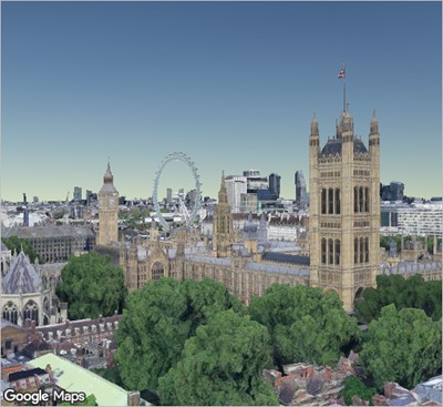 Google Photorealistic 3D basemap: London, England
