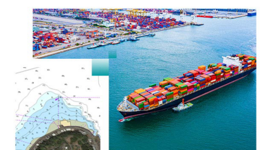 Porte-conteneurs sur l'océan