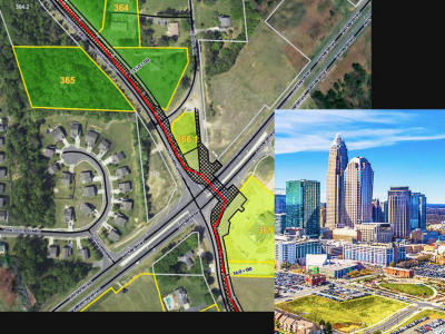 L’image de gauche montre la visionneuse d’applications Web destinée aux clients de HDR pour le projet de pipeline, tandis que celle de droite montre un paysage urbain en Caroline du Nord