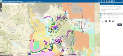 Image of a user developed app that helps with vegetation management.
