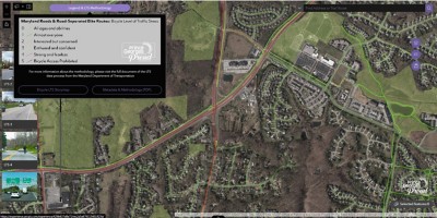 An area within Prince George’s County that illustrates both heavier automobile traffic
