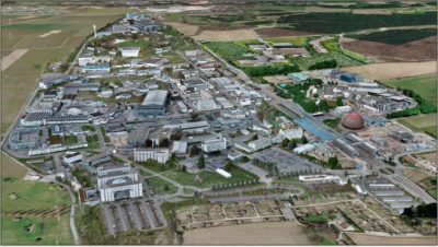 Aerial photograph of CERN’s 700-building campus
