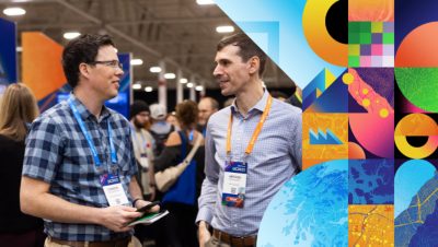 Smiling attendees chatting