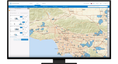 ArcGIS Business Analyst with a map displaying census data