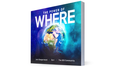  Two books are displayed on a white background: "Esri Map Book" with a satellite view of the earth and a black title box and "GIS Tutorial for GIS Pro 3.4