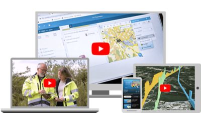 Datorer, mobiler och surfplatta visar exempel på kundfilmer