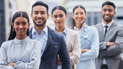 A multicolored district map