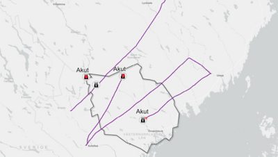 Vy för personal med behörighet att se ett begränsat geografikt område