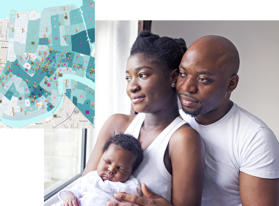 Black couple with a baby