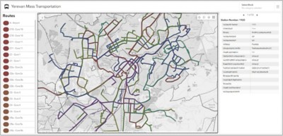 A map of Yerevan’s mass transportation system