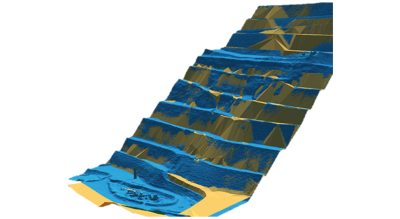 A digital reconstruction of the mining landscape used for visualization and reconstruction